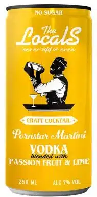 THE LOCALS CRAFT COCKTAIL PORNSTAR MARTINI 250ML VODKA ΜΕ PASSION FRUIT & LIME