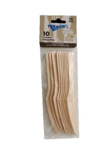 TEFACO ΞΥΛΙΝΟ ΜΑΧΑΙΡΙ 16CM 10ΤΜΧ