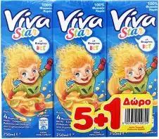 VIVA STAR (5+1 ΔΩΡΟ)Χ250ML ΣΤΑΦΥΛΙ ΑΧΛΑΔΙ ΜΗΛΟ ΡΟΔΑΚΙΝΟ (ΒΟΥ) Φ.Χ