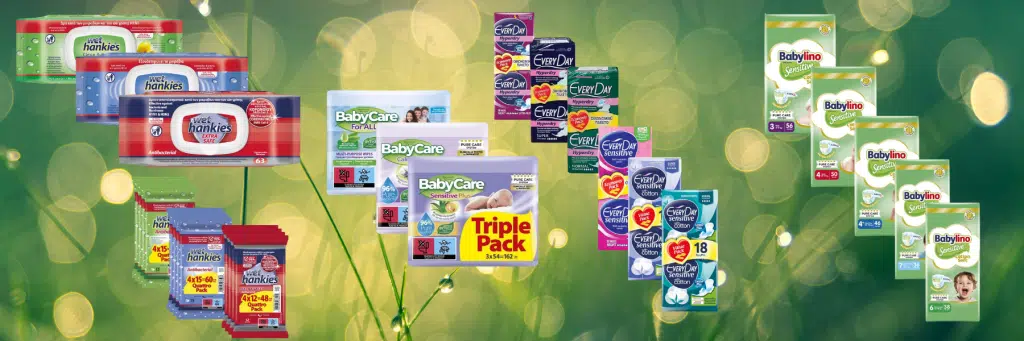 Banner με προιόντα προσωπικής φροντίδας και babycare